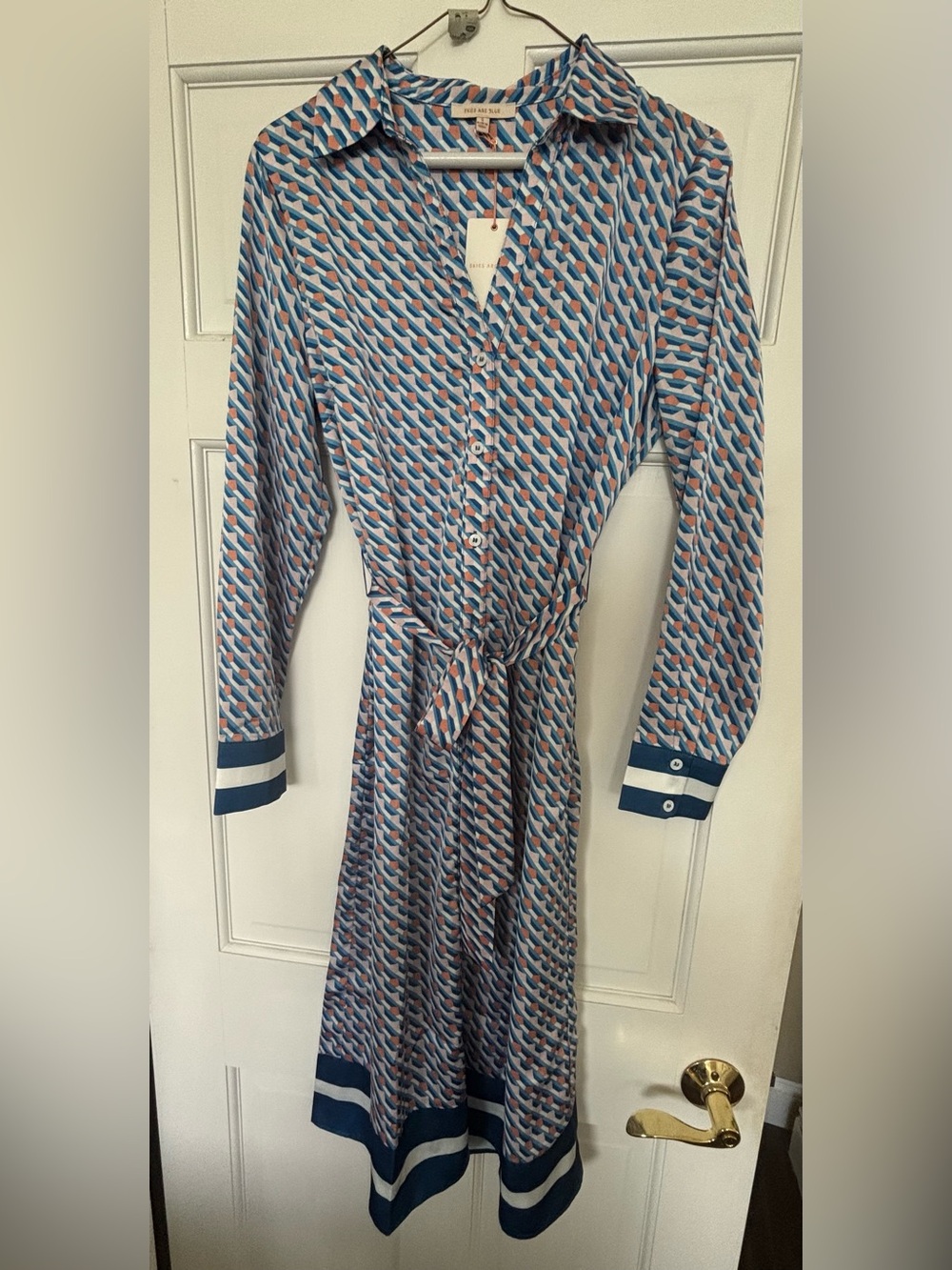 Skies Are Blue poly shirt dress, Size S, NWT